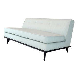 New Upholstery John Widdicomb Mid-Century Modern Loveseat Couch For Sale
