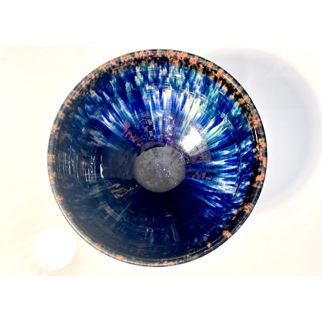 Ceramic Scandinavian Modern Studio Ceramic Art Bowl by Agge Ahlin for Visby Keramik, Sweden, 1960s For Sale - Image 7 of 10