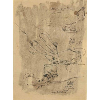 Luigi Bartolini, Sketches, Original China Ink Drawing, 1930 For Sale