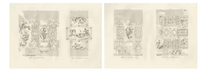 Louis-Pierre Baltard, Antique Decorative Ceiling Designs, Fontainebleau Gallery, 1803, Prints, Set of 2