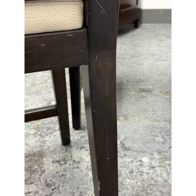Bespoke Leather + Wood Counter Stools, Pair For Sale In San Francisco - Image 6 of 12