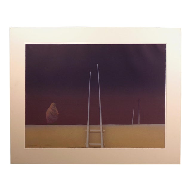 1980s John Axton "Acoma Skies" Signed Numbered Lithograph, Southwestern, Matted For Sale