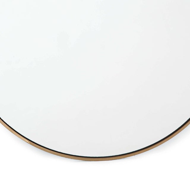 Regina Andrew Hanging Circular Mirror in Natural Brass For Sale - Image 4 of 5