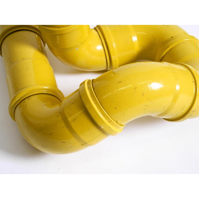 Pop Art Yellow Table Lamp with Plastic Tubing by Wavin, 1970s For Sale - Image 11 of 18