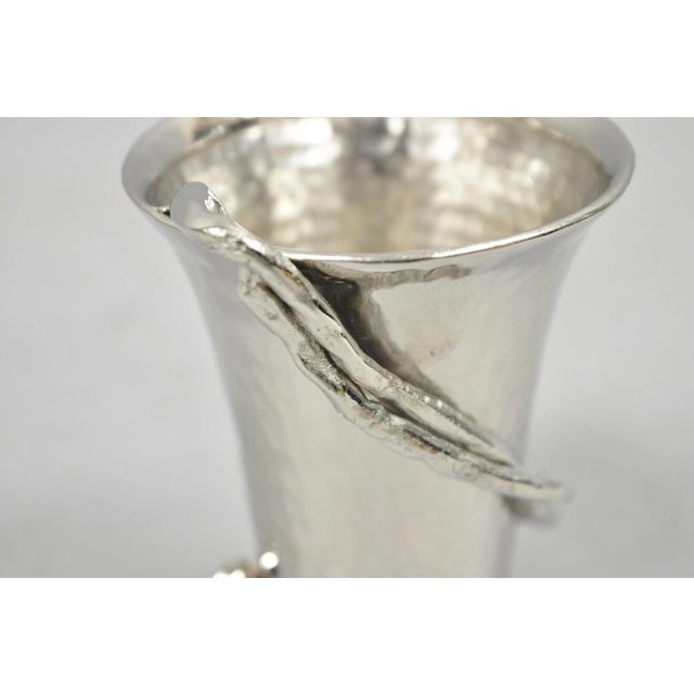 Late 20th Century Late 20th Century Michael Aram Wisteria Collection Hammered Nickel Silver Plated Small 4" Vase For Sale - Image 5 of 15