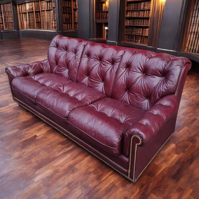 Traditional Elevate Your Home With This Stunning, Vintage Hancock & Moore Living Room Collection, Featuring a Luxurious Sofa, Armchair, and Matching Ottoman For Sale - Image 3 of 12