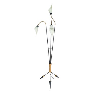 Midcentury Modern Three-Arm Swan-Neck Floor Lamp, 1950s For Sale