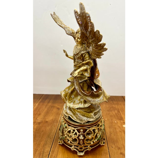 Limited Edition 113/300 Jay Strongwater Renaissance Angel Musical Figurine - Music Box For Sale - Image 12 of 14