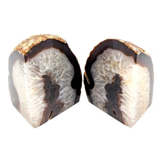 Vintage Brazilian Agate Bookends, a Pair For Sale