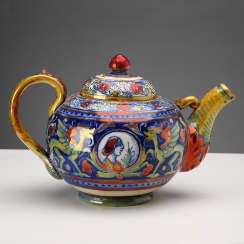 Blue Lustred Majolica Teapot from Gualdo Tadino For Sale - Image 8 of 10