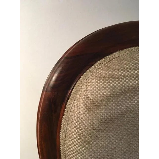 Chairs in Walnut and Linen, Italy, 1990s, Set of 4 For Sale - Image 9 of 18