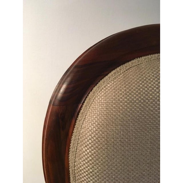 Postmodern Chairs in Walnut and Linen, Italy, 1990s, Set of 4 For Sale - Image 9 of 18