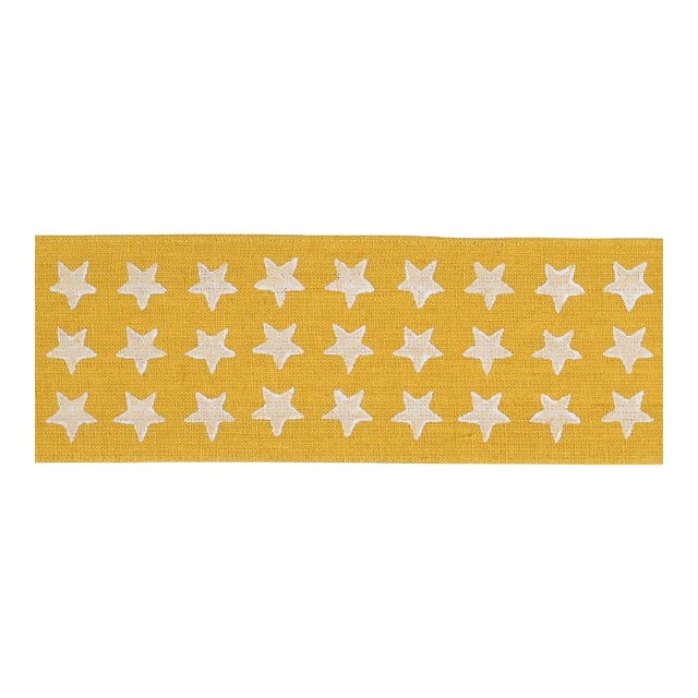 Sample - Schumacher Astra Block Print Tape Trim in Yellow For Sale