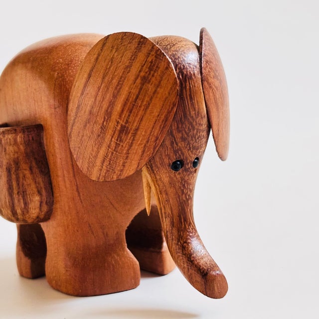 Mid 20th Century Wood Elephant Toothpick Holder For Sale In San Francisco - Image 6 of 10