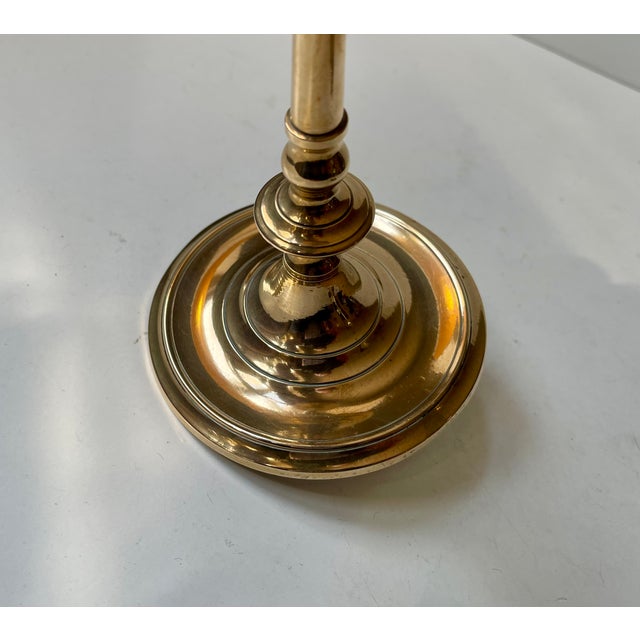 Antique Swedish Brass Candleholders by Carl W. Keijser & Co, Set of 2 For Sale - Image 5 of 7