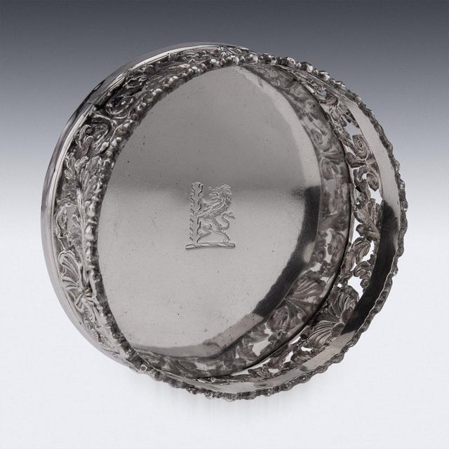 Silver 19th Century Georgian Solid Silver Wine Coasters, 1810s, Set of 2 For Sale - Image 8 of 15