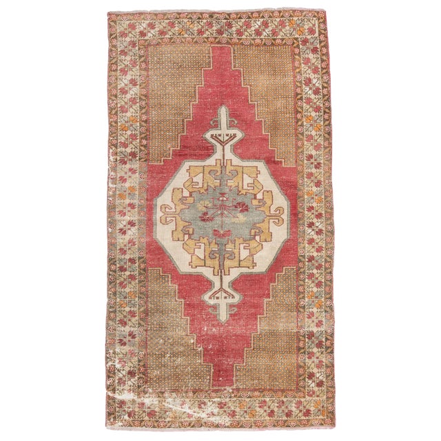 Vintage Worn Turkish Anatolian Rug- 4′11″ × 9′4″ For Sale
