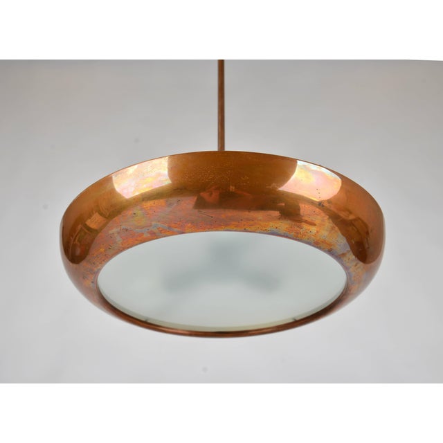 1940s Bauhaus UFO Ceiling Light attributed to Josef Hurka for Napako, 1930s For Sale - Image 5 of 8