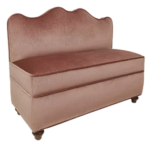 Mid-Century Upholstered Bench with Wavy Backrest in the style of Paolo Buffa, 1950s