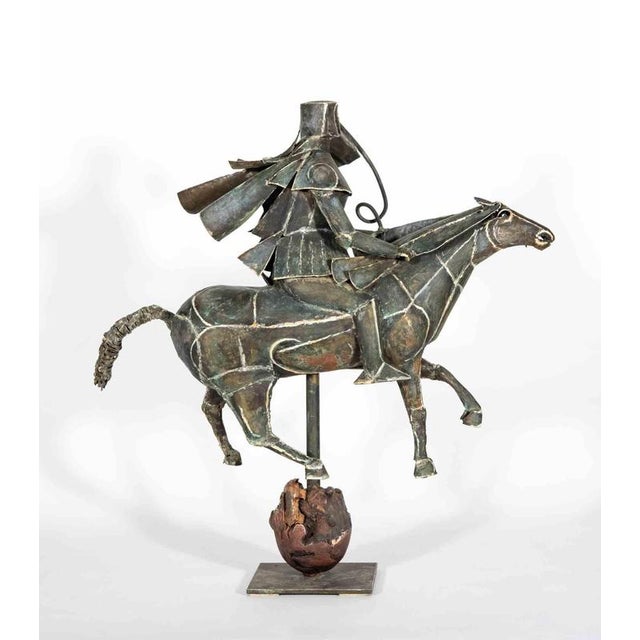 Contemporary Lorenzo Servalli, Knight Sculpture, 1975, Brass For Sale - Image 3 of 5