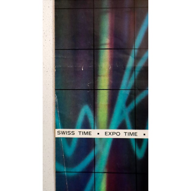 1967 Original Expo 67 Poster - Switzerland Times, Visit the Swiss Pavilion - Atomic Clock For Sale - Image 4 of 5