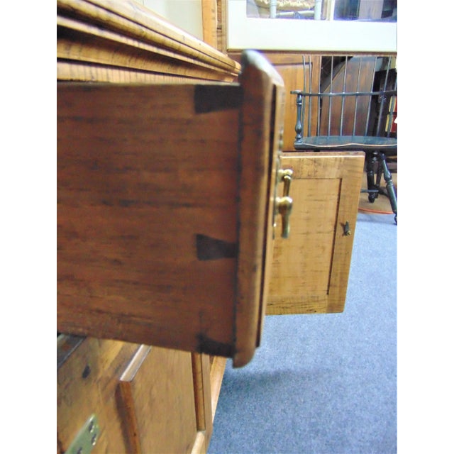 Wood Chippendale Benchmade Tiger Maple Corner Cabinet For Sale - Image 7 of 12