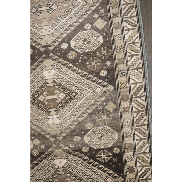 Textile Brown Geometric Malayer Runner For Sale - Image 7 of 9