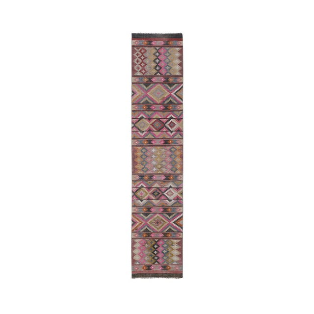 Mid 20th Century Vintage Turkish Kilim Runner 2'6'' X 12'2'' For Sale - Image 11 of 11