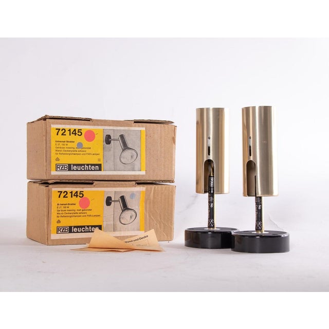 Minimalist Adjustable Spotlight Wall Sconces in Brass from RZB, Germany, 1960s, Set of 2 For Sale - Image 9 of 10