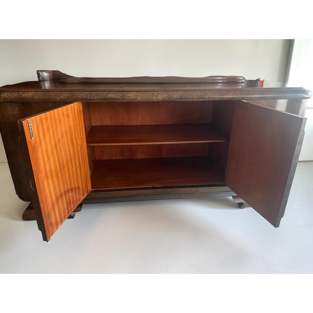 Brown Art Deco Sideboard in Burl Walnut, 1930 For Sale - Image 8 of 18
