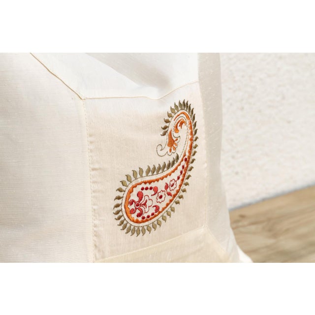 Amra Ivory Paisley Pillow Cover For Sale - Image 4 of 6