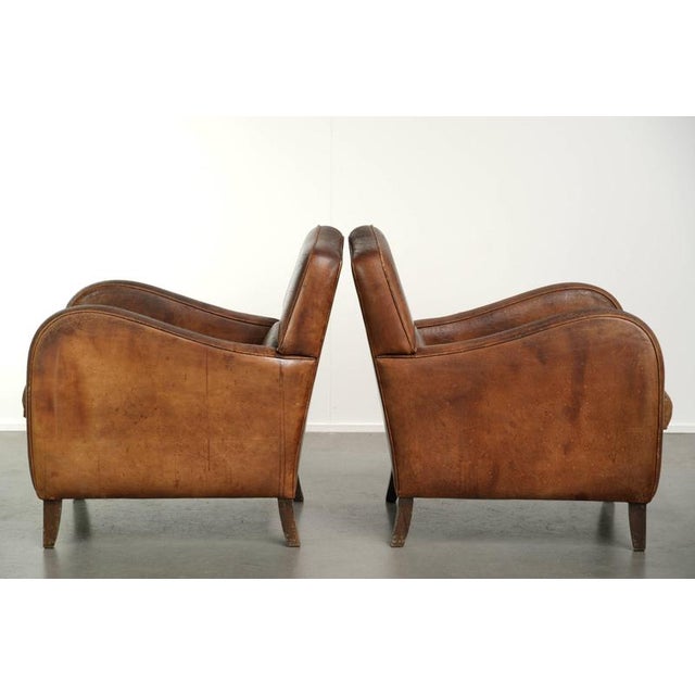 Vintage Industrial Sheepskin Lounge Chairs, Set of 2 For Sale - Image 4 of 14