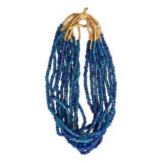 Vintage African Blue Glass Beads For Sale