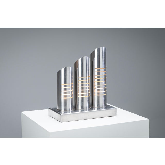 Triple Column Table Lamp in Stainless Steel attributed to Goffredo Reggiani, 1960s For Sale - Image 18 of 18