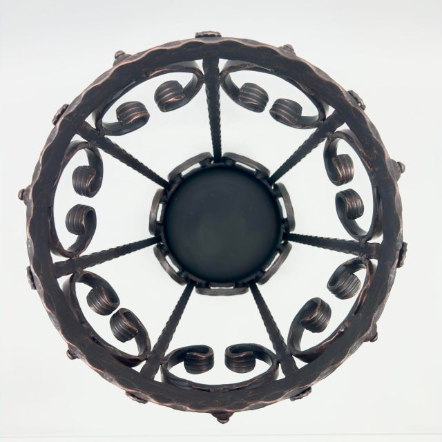 2020s Hand Forged Iron Umbrella Stand (50cm) Antique Copper Scrollwork Design For Sale - Image 5 of 9