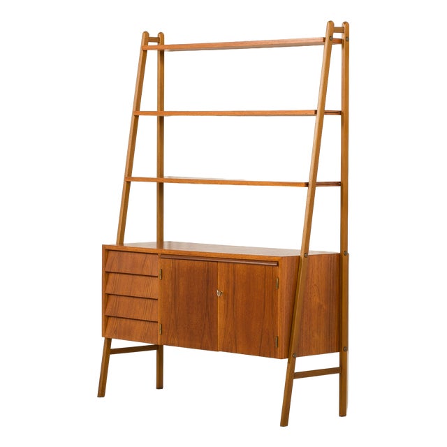 Mid-Century Modern Scandinavian Bookcase with Desk, Sweden, 1960s For Sale