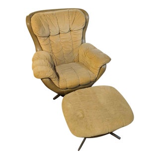 1960s Overman Mid-Century Modern Egg Chair With Ottoman For Sale