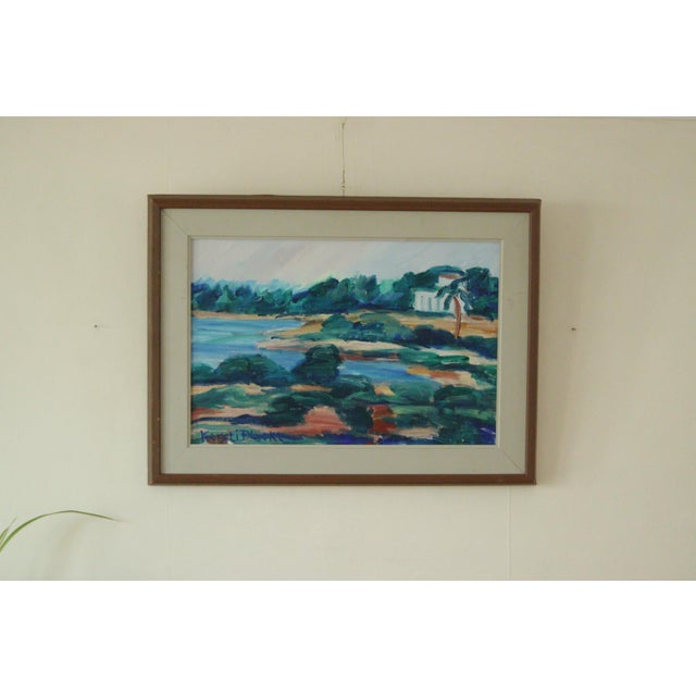 Kersti Flyckt, Mediterranean Landscape, 1960s, Oil on Canvas, Framed For Sale - Image 11 of 11
