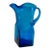 Vintage Morgantown Glass #9844 Swirl Blue Brutalist Art Glass Pitcher - 11” For Sale
