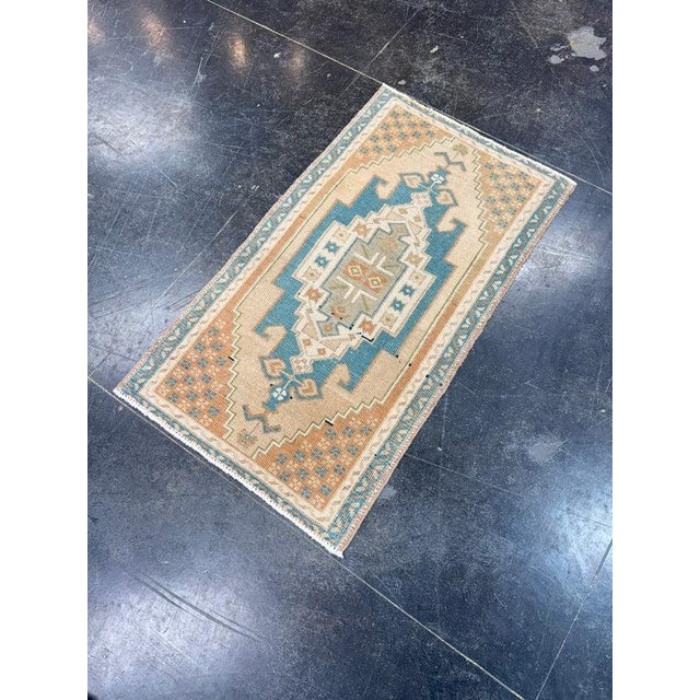 Early 21st Century Turkish Mini Rug Oriental Hand Knotted Vintage Rug 1'8" x 2'11" #17088 For Sale - Image 5 of 8