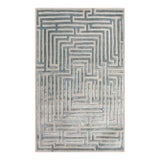 Anatolia Hand-Tufted Maze Rug, Sky Blue, 8x10 For Sale