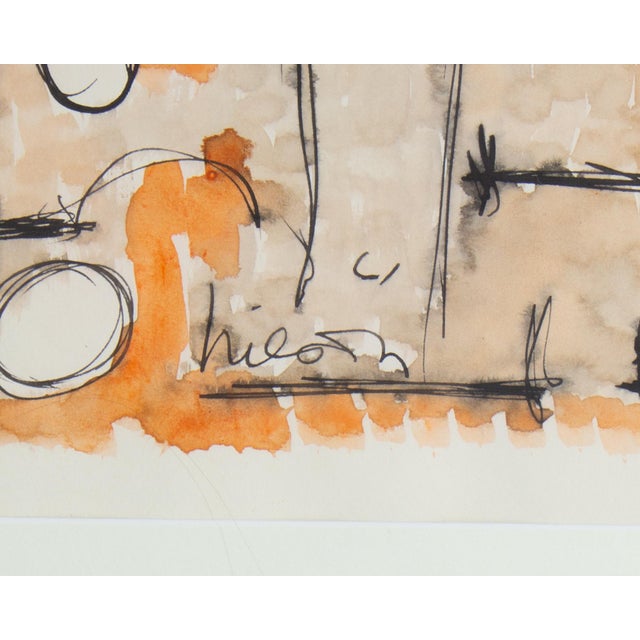 1961 Abstract Watercolor Painting by Harry Hilson For Sale - Image 4 of 7