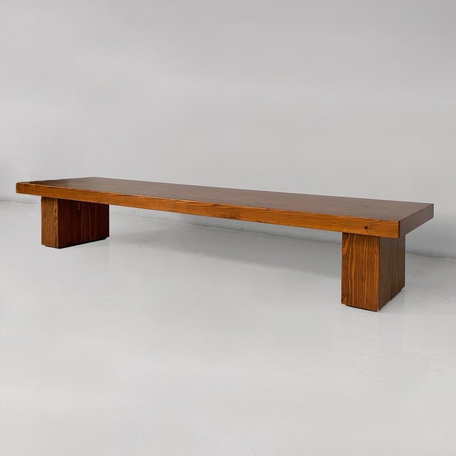 1970s Italian Modern Wooden Bench, 1970s For Sale - Image 5 of 12