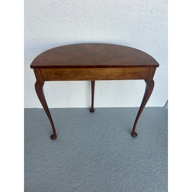 Late 20th Century Baker Furniture Half Round Demi Lune Console Table For Sale In Naples, FL - Image 6 of 8