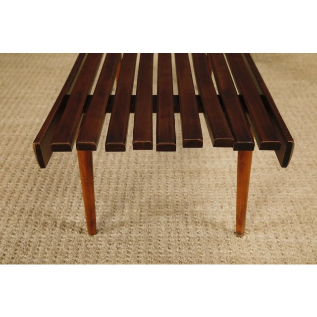 Mid-Century Modern Walnut Slatted Bench or Coffee Table, 1960s, Refinished For Sale - Image 15 of 15