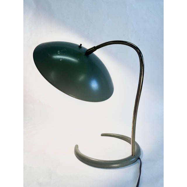 Paint Mid 20th Century Mid Century Modern Green Enamel Desk Lamp For Sale - Image 7 of 12