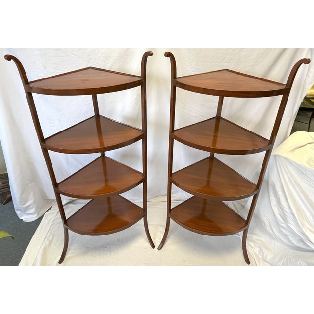 Mid Century Modern Cherry 4-Tier Corner Shelf For Sale - Image 12 of 12