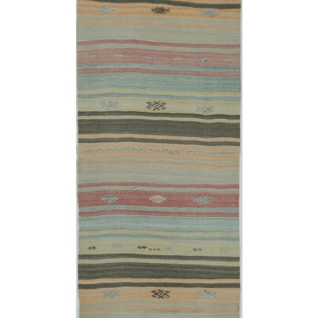 Vintage Circa 1940 Turkish Kilim Runner 2'6 X 13'4 For Sale - Image 4 of 8