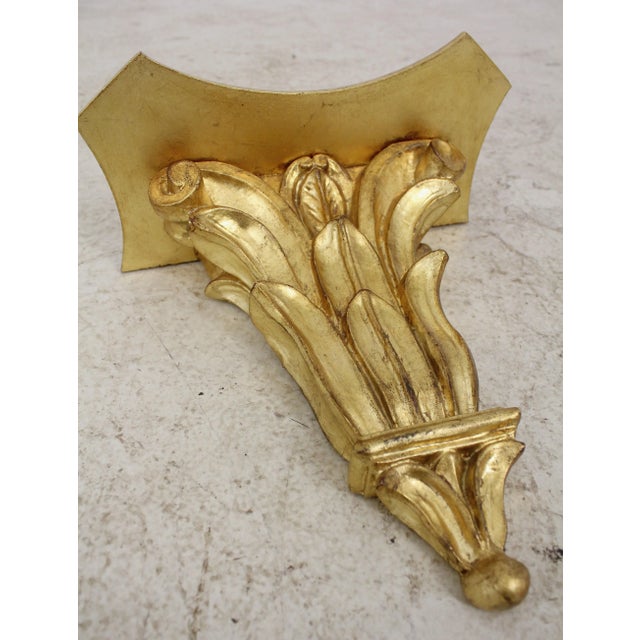 Pair Gold Gilt Italian Wall Shelves For Sale - Image 4 of 11