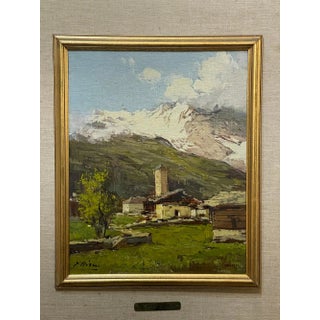 E. Risini, Mountain Landscape, Oil on Panel, Framed For Sale